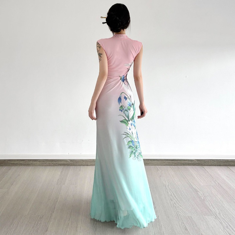 ชุดเดรสกี่เพ้าสไตล์จีนใหม่ พิม - Women'S Green Formal Wear บทวิจารณ์และราคา