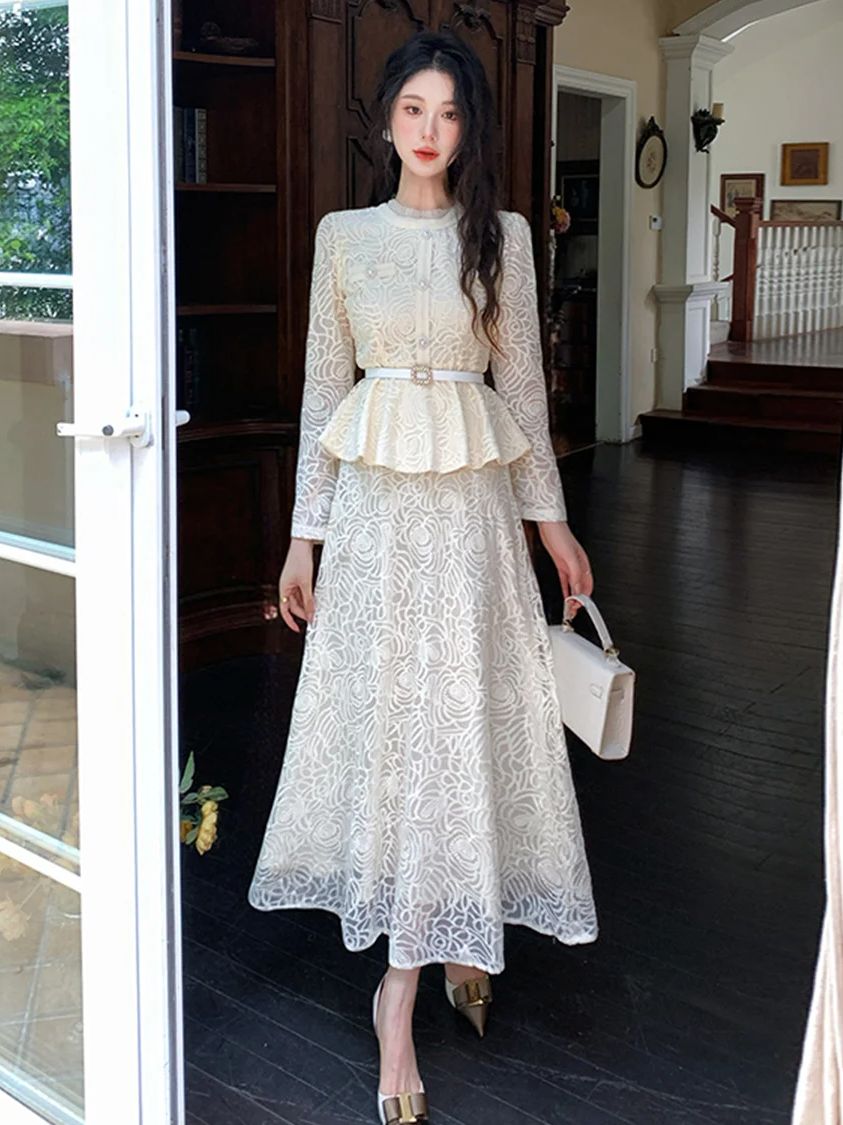 ชุดเดรสลูกไม้หรูหราแบบสองชิ้นส - Formal Dress Female บทวิจารณ์และราคา