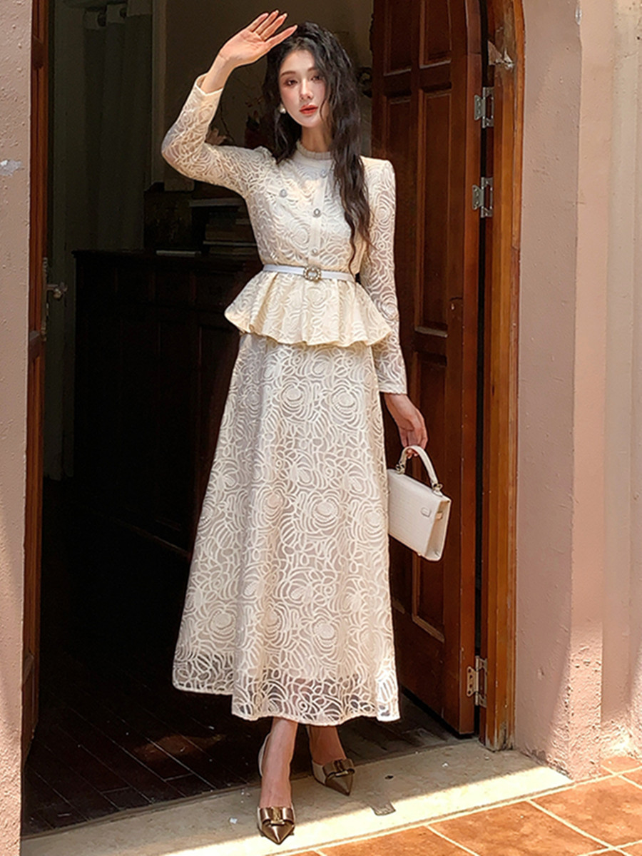ชุดเดรสลูกไม้หรูหราแบบสองชิ้นส - Formal Dress Female บทวิจารณ์และราคา