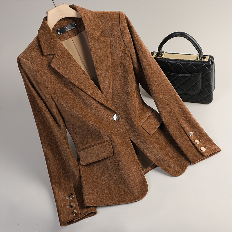 สีเหลืองทองกำมะหยี่เบลเซอร์ผู้ - Women'S Office Formal Wear For Ladies บทวิจารณ์และราคา