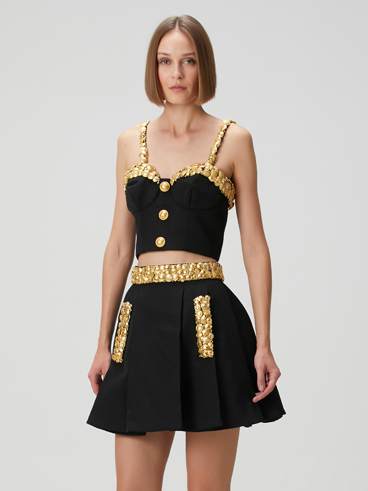 ชุดเดรสสองชิ้นสีดำ VC พร้อมกระ - Women Formal Wear Dress บทวิจารณ์และราคา