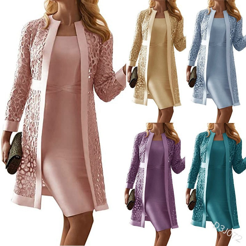 Wein ลูกไม้เสื้อสเวตเตอร์ถักชุ - Formal Dress Female บทวิจารณ์และราคา