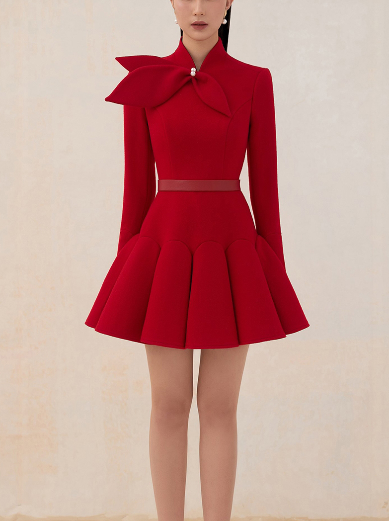 ร้านตัดเสื้อ ชุดเดรสขนสัตว์สีแ - Formal Dress Female บทวิจารณ์และราคา