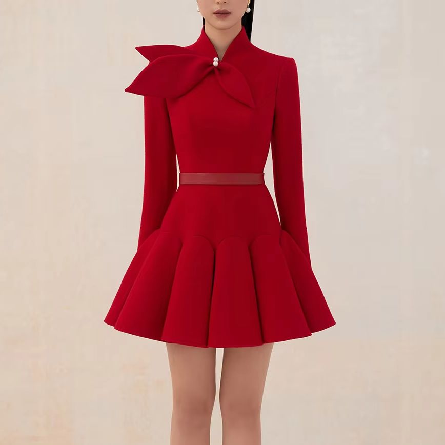 ร้านตัดเสื้อ ชุดเดรสขนสัตว์สีแ - Formal Dress Female บทวิจารณ์และราคา